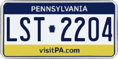 PA license plate LST2204