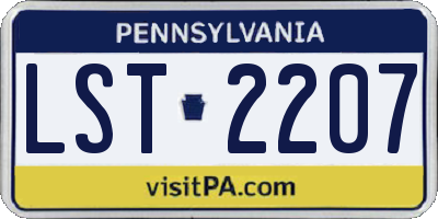 PA license plate LST2207