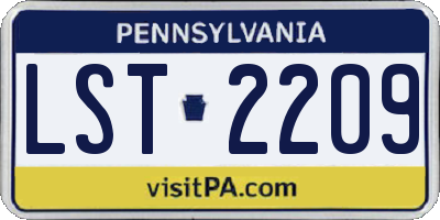 PA license plate LST2209