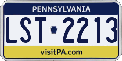 PA license plate LST2213