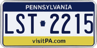 PA license plate LST2215