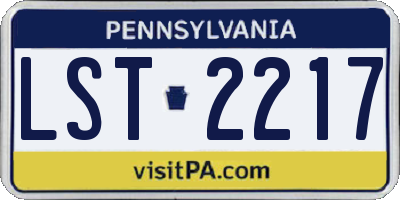 PA license plate LST2217