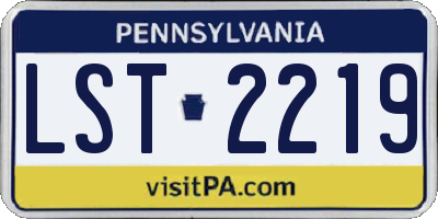 PA license plate LST2219