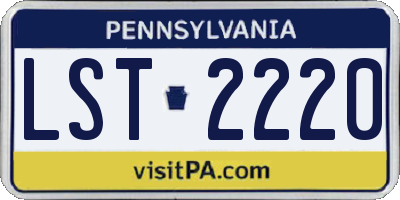 PA license plate LST2220