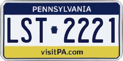 PA license plate LST2221