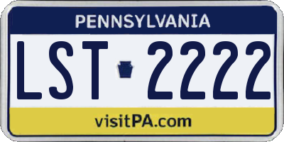 PA license plate LST2222