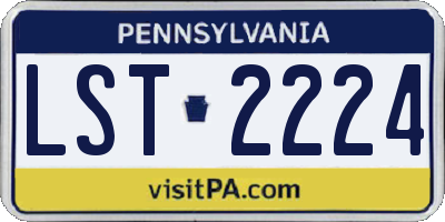 PA license plate LST2224