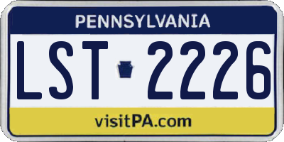 PA license plate LST2226
