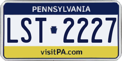 PA license plate LST2227
