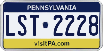 PA license plate LST2228