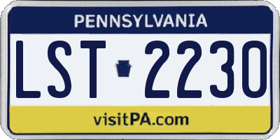 PA license plate LST2230