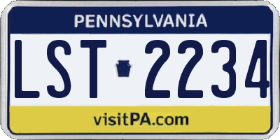 PA license plate LST2234