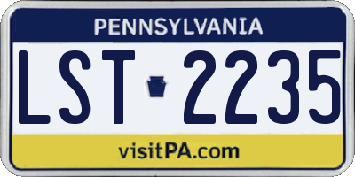 PA license plate LST2235