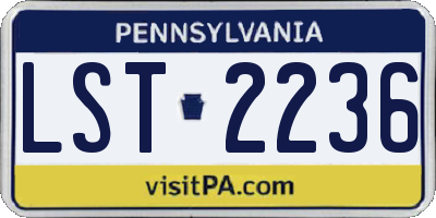PA license plate LST2236