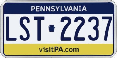 PA license plate LST2237