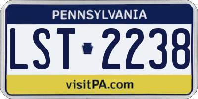 PA license plate LST2238