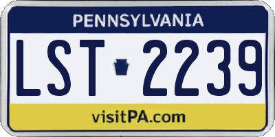 PA license plate LST2239