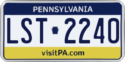 PA license plate LST2240