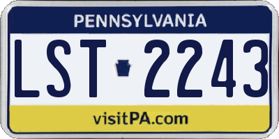 PA license plate LST2243