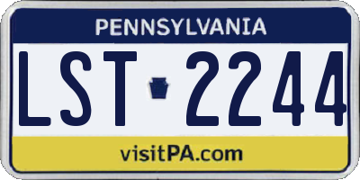 PA license plate LST2244