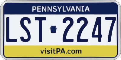 PA license plate LST2247