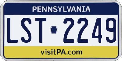 PA license plate LST2249