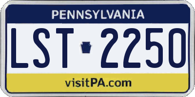 PA license plate LST2250