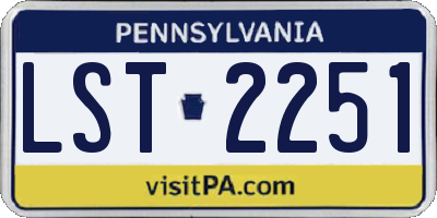 PA license plate LST2251