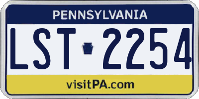 PA license plate LST2254
