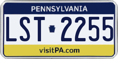 PA license plate LST2255