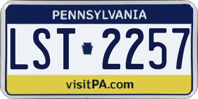 PA license plate LST2257