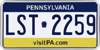 PA license plate LST2259