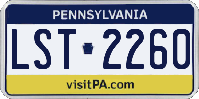 PA license plate LST2260