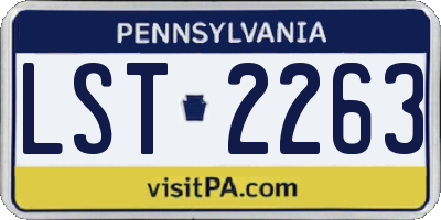 PA license plate LST2263