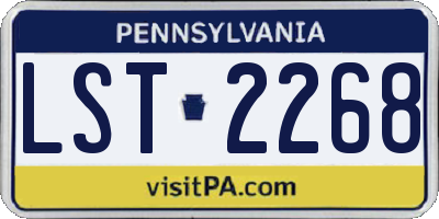 PA license plate LST2268