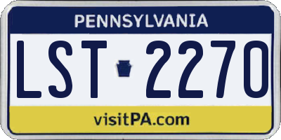 PA license plate LST2270