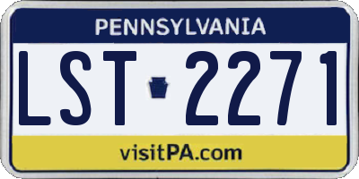 PA license plate LST2271