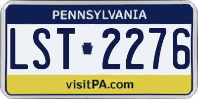 PA license plate LST2276