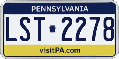 PA license plate LST2278