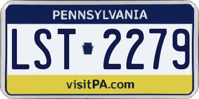 PA license plate LST2279