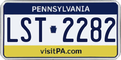 PA license plate LST2282
