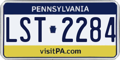 PA license plate LST2284