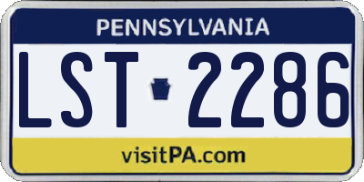 PA license plate LST2286