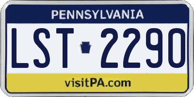 PA license plate LST2290