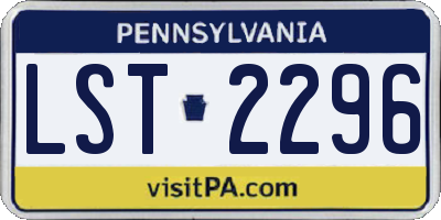 PA license plate LST2296