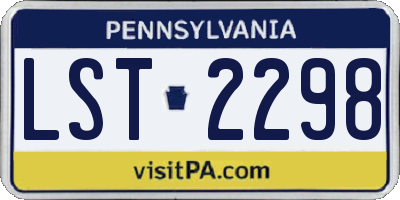 PA license plate LST2298