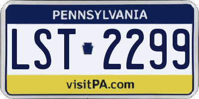 PA license plate LST2299
