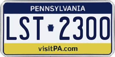 PA license plate LST2300