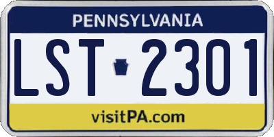 PA license plate LST2301