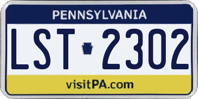 PA license plate LST2302